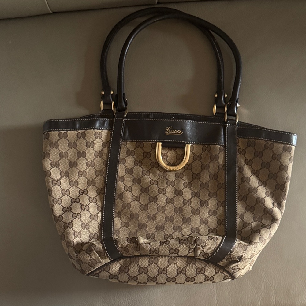 Gucci Tan and Brown Signature Tote